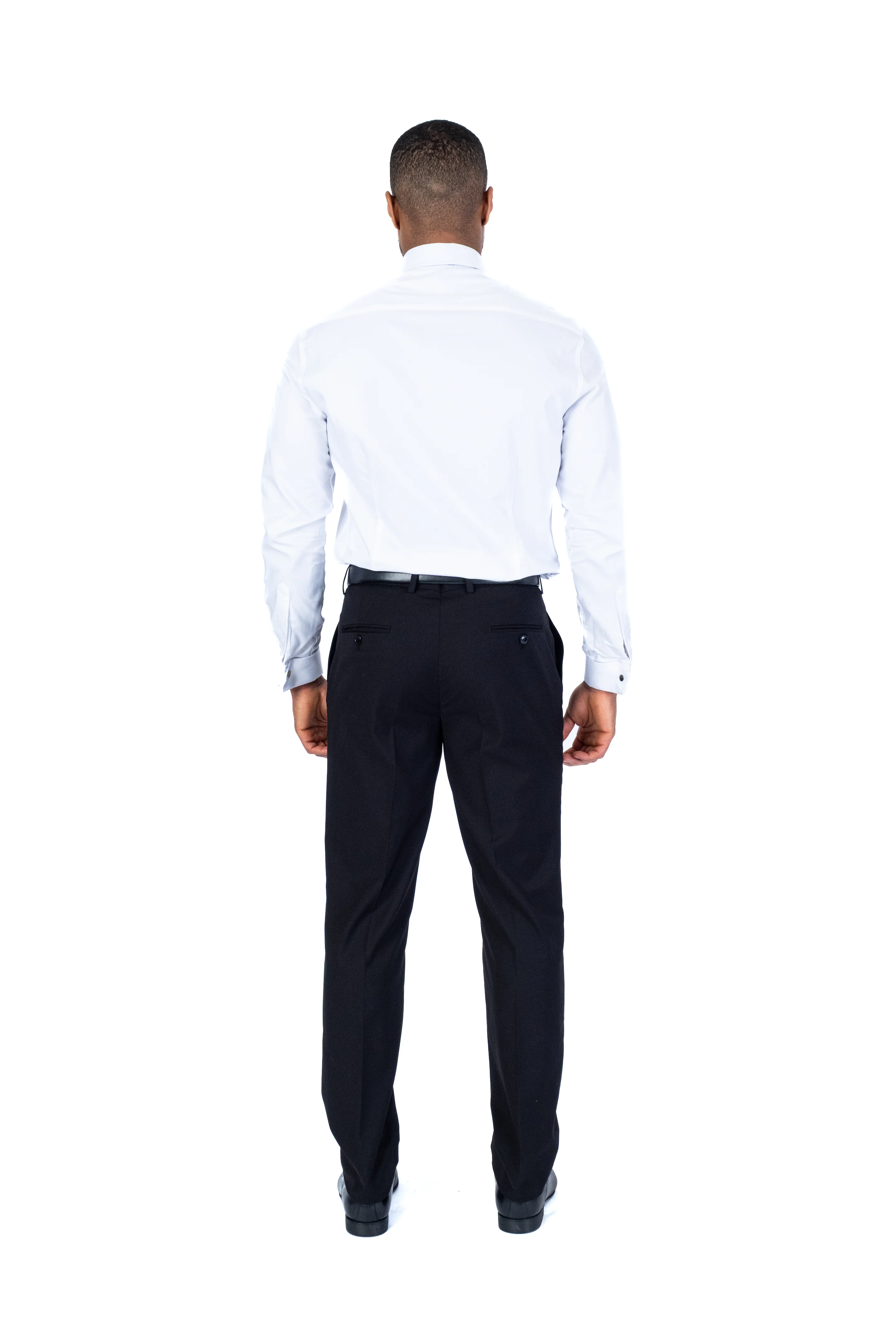 Cotton Textured Tuxedo Dress Shirt - White - Image 4
