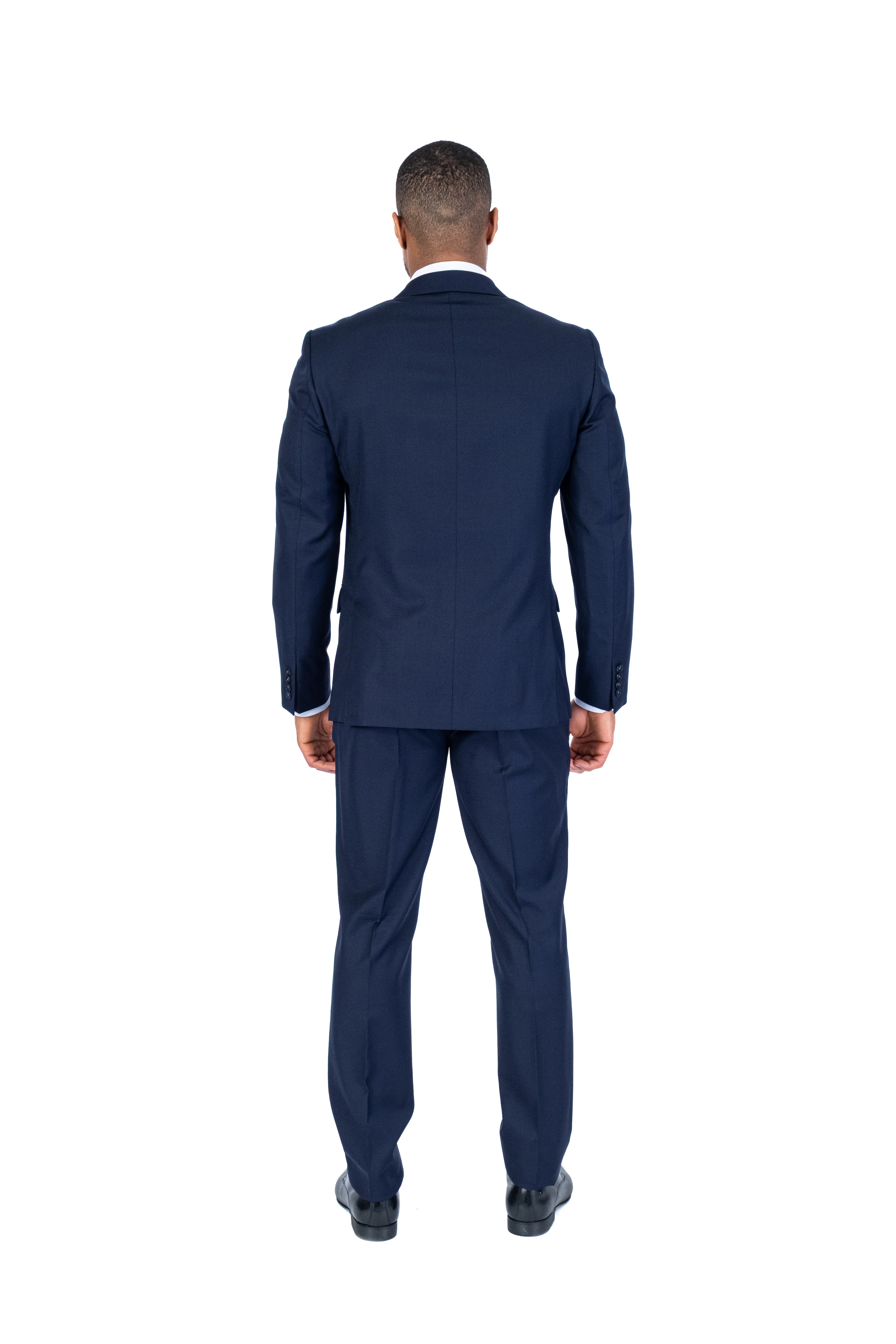 Double-Breasted X-Slim Solid Suit - Navy - Image 4