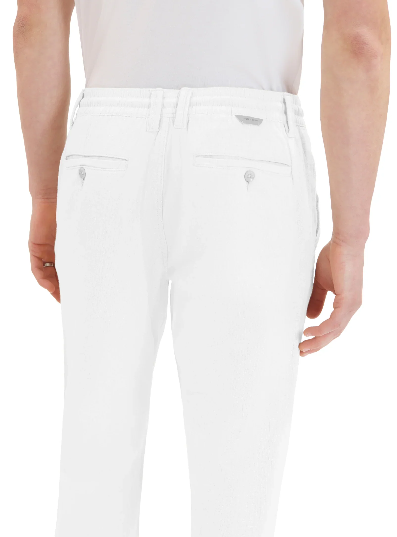 Drawstring Linen/Cotton Pants - White - Image 3