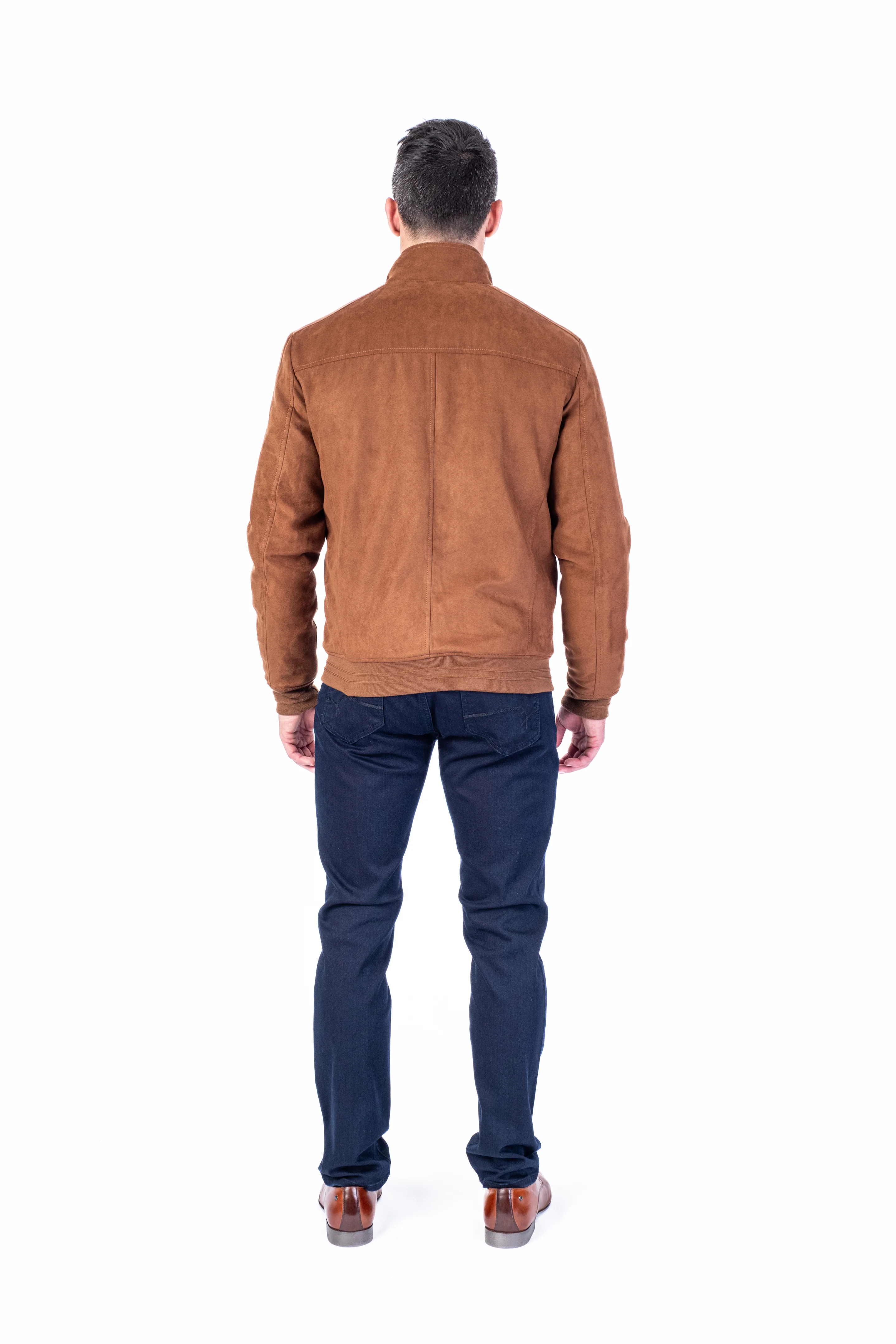 Microfibre Bomber "Harry" - Cognac - Image 6