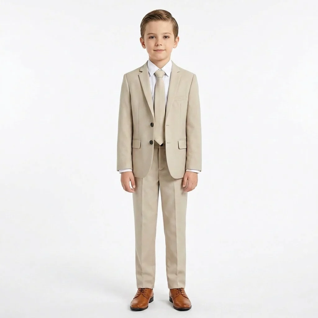 Kids Solid Stretch Suit - Image 3