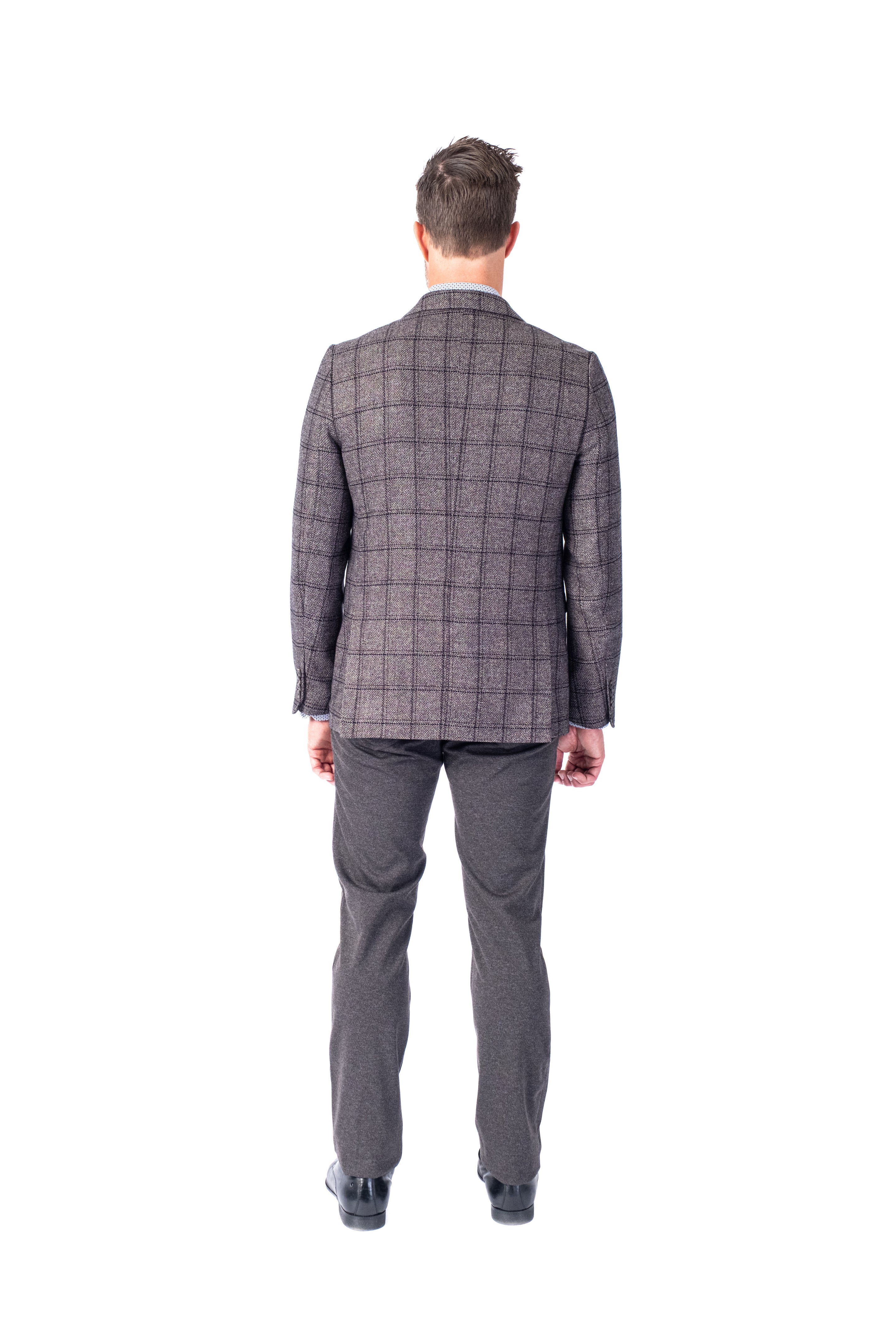 Large Check Blazer - Sand - Image 4