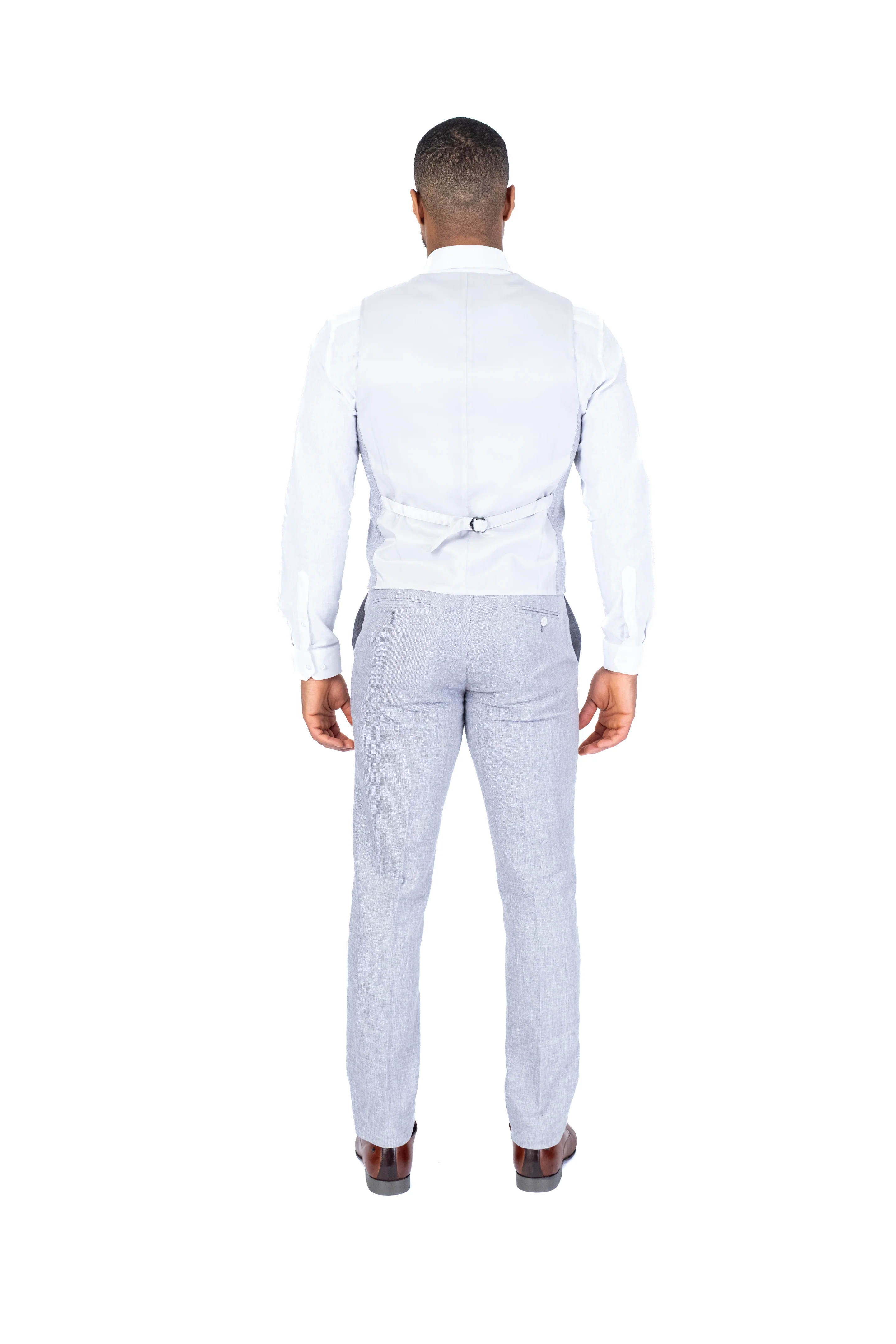 Linen Vest Separate - Light Grey - Image 5