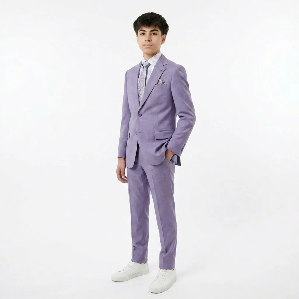 Modern Slim Fit End on End Suit - Image 3
