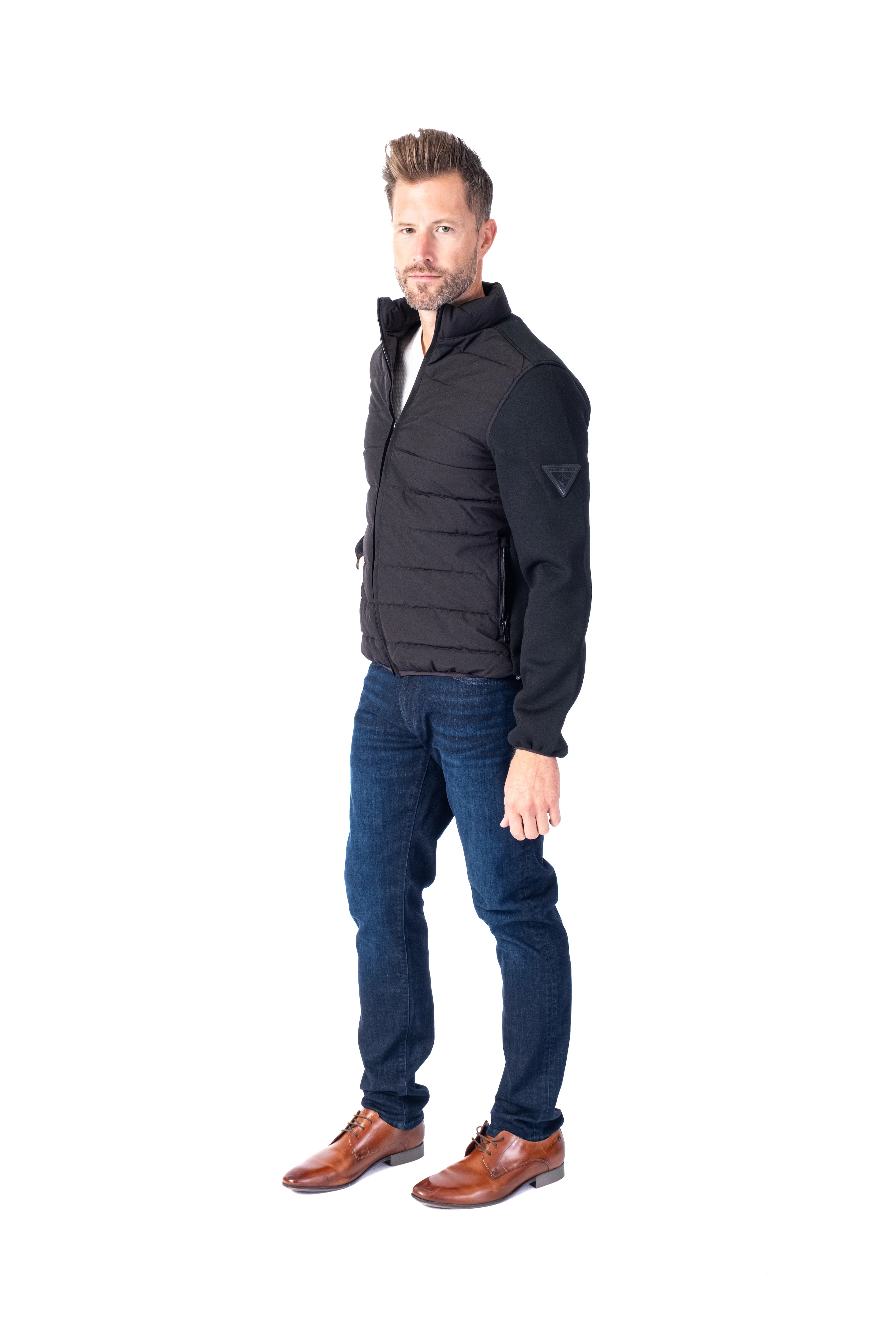"Onixion" Light Weight Quilt Jacket - Black - Image 3