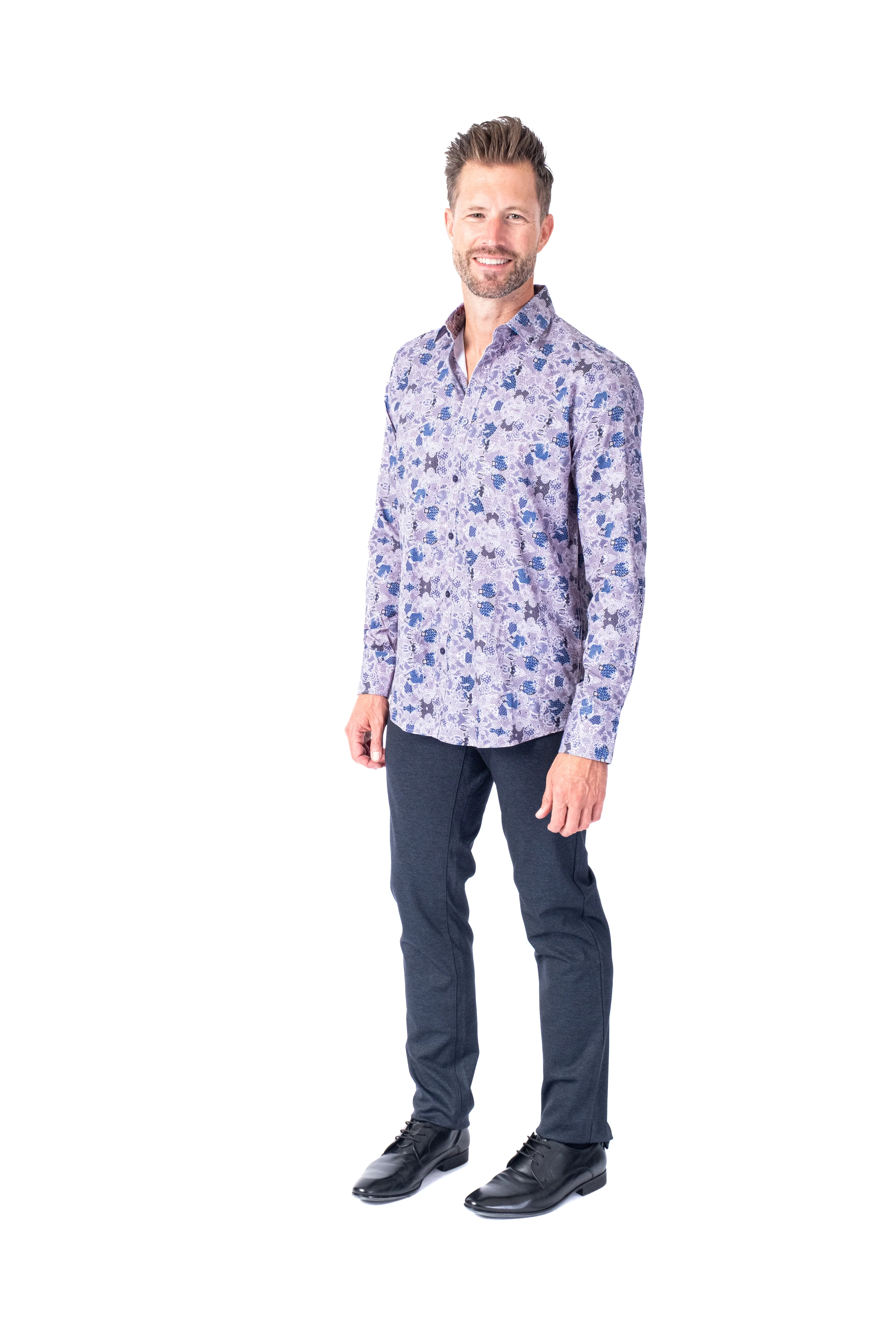 Paisley Print "Sally" Shirt - Lavender - Image 3