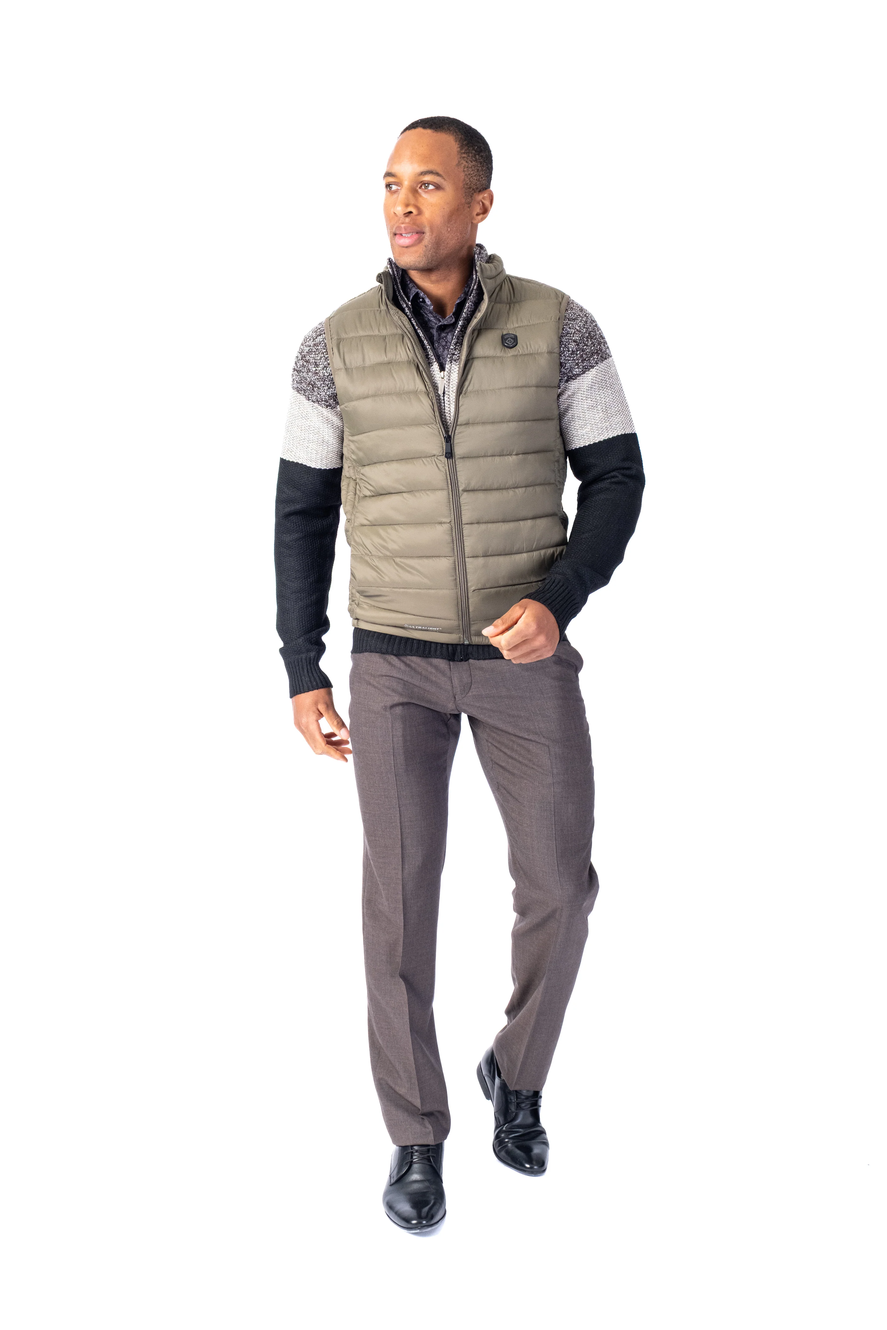 Quilted Nylon Vest - Olive - Image 2