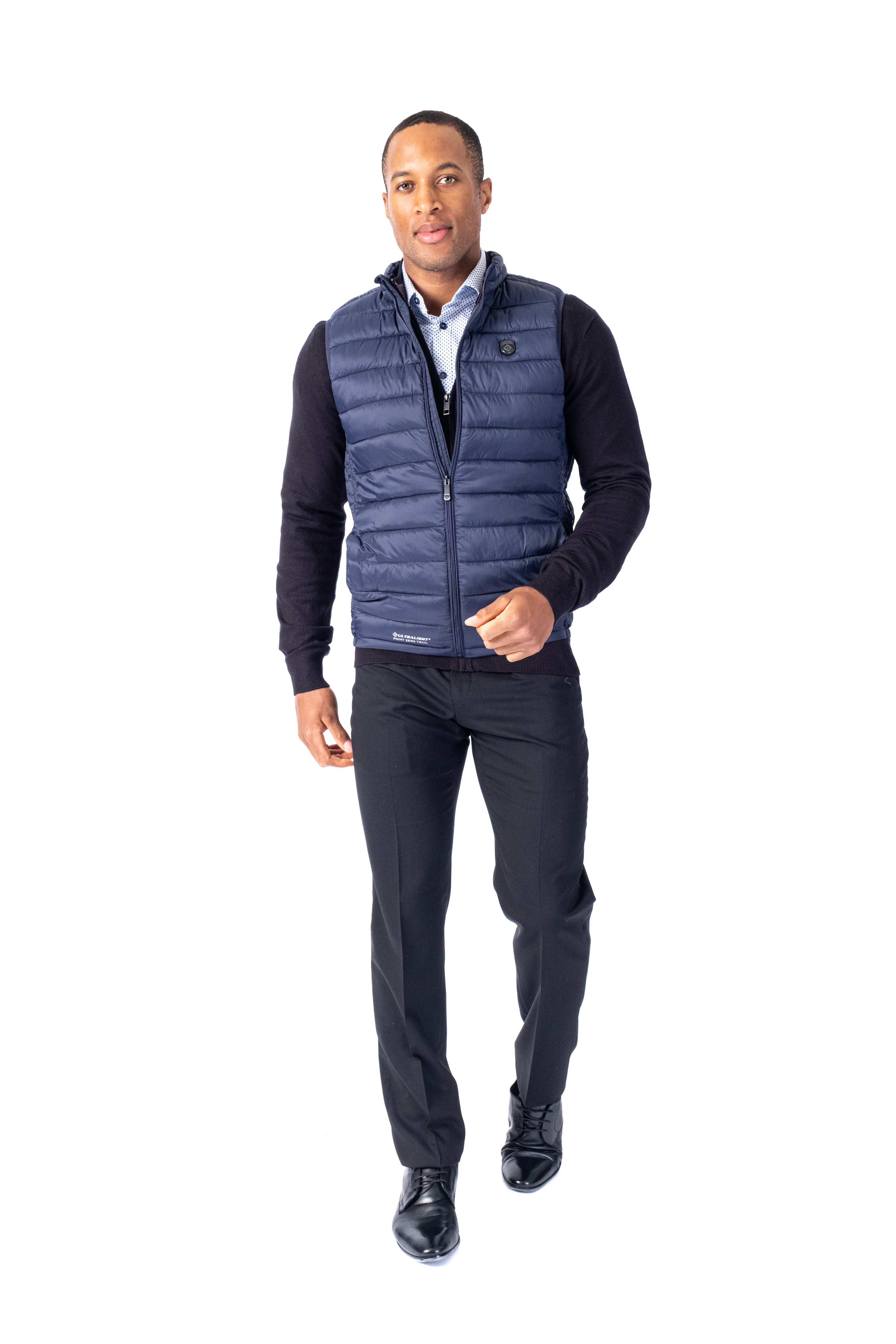 Quilted Nylon Vest - Navy - Image 2
