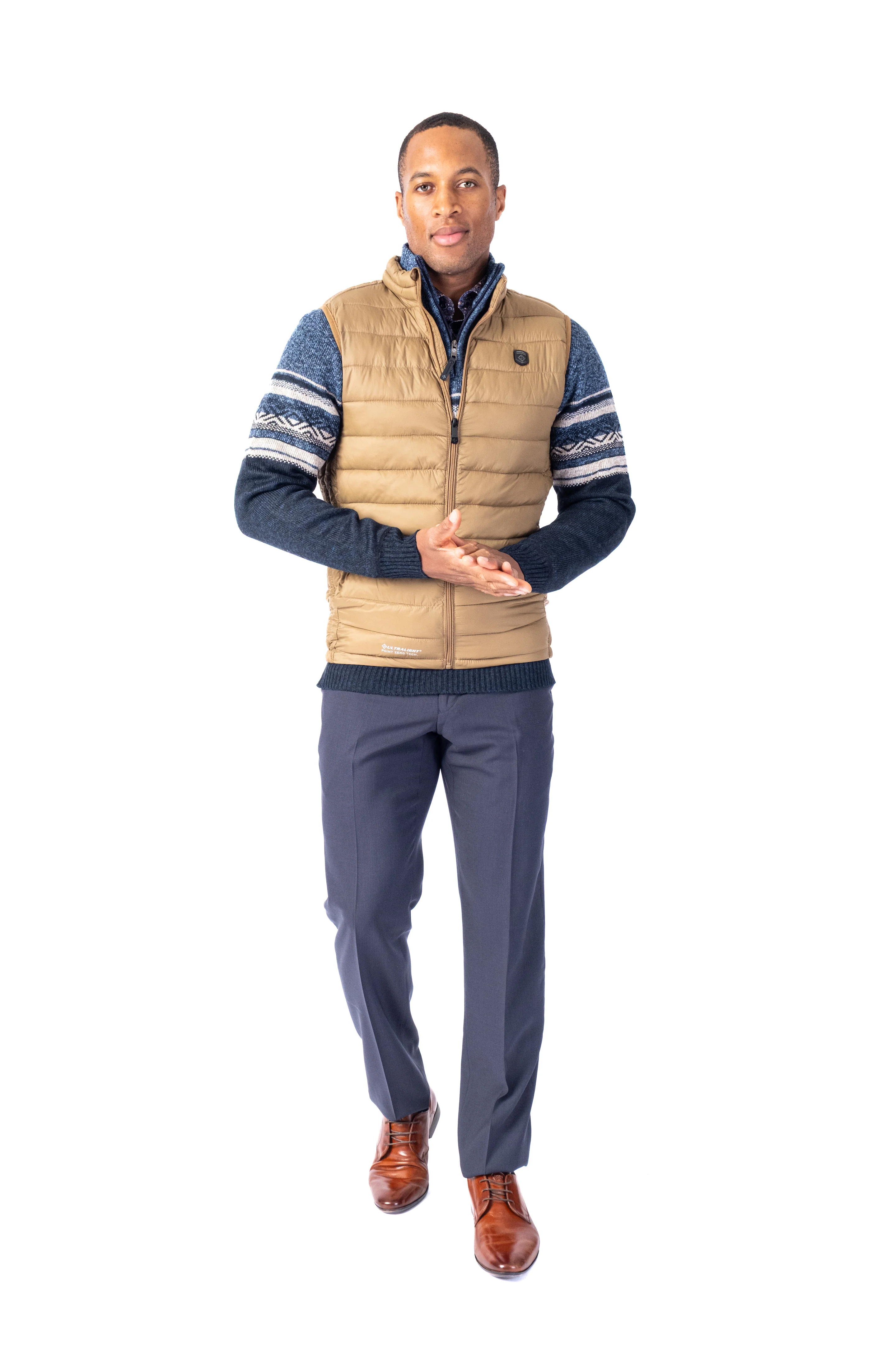 Quilted Nylon Vest - Tan - Image 2