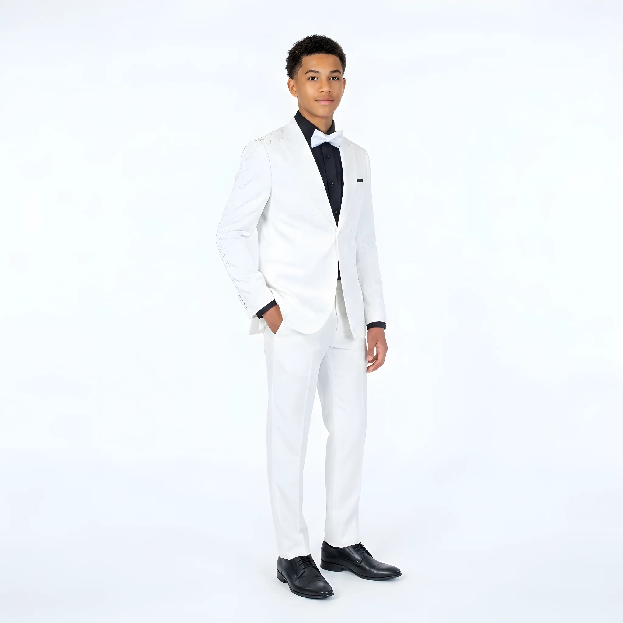 Tonal Paisley Tux w/ Solid Solid Pant - Image 4