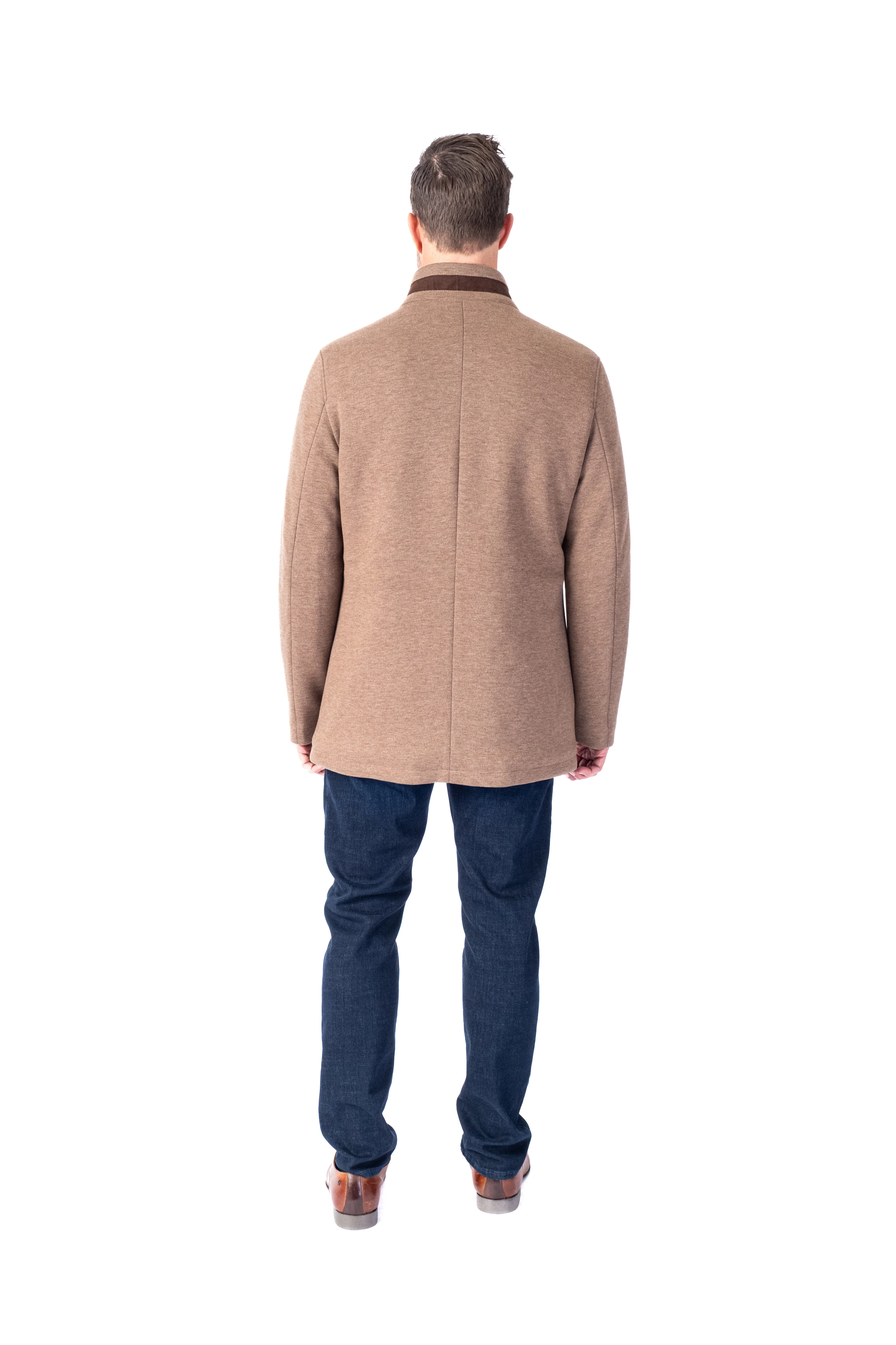 Wool/Stretch Car Coat - Camel - Image 4