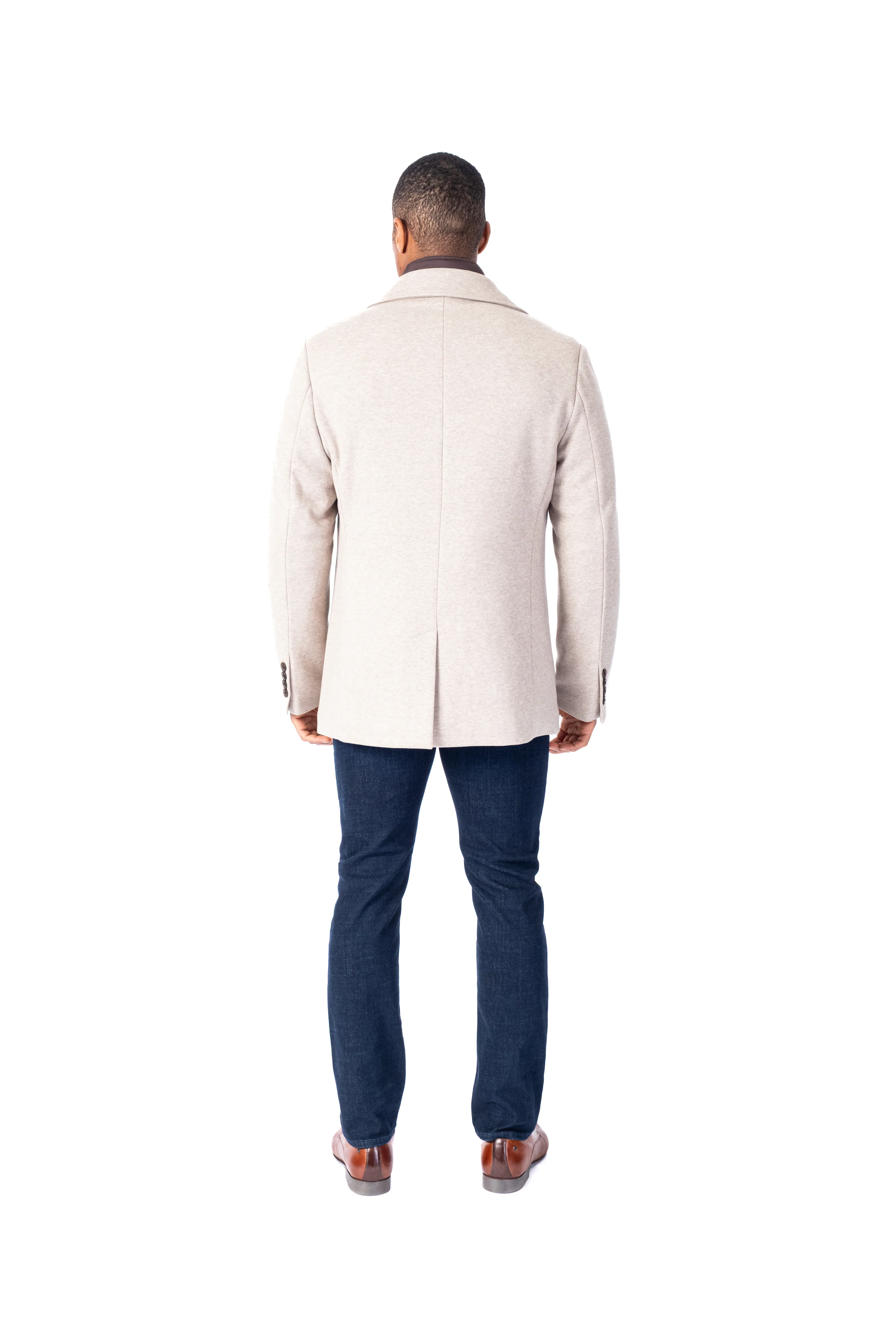 Wool / Stretch Zipout Peacoat - Oatmeal - Image 4
