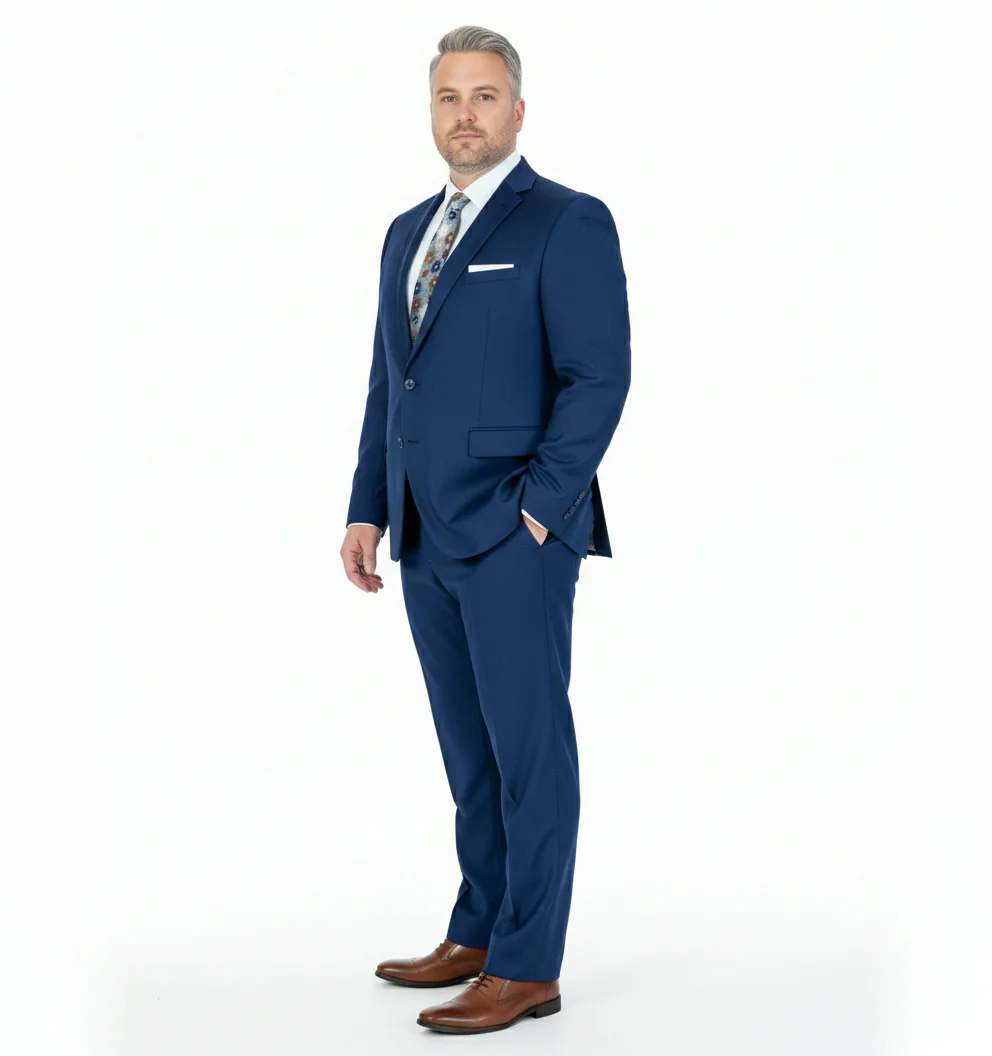 X-Fit Solid Stretch Suit (Big & Tall) - Blue - Image 3