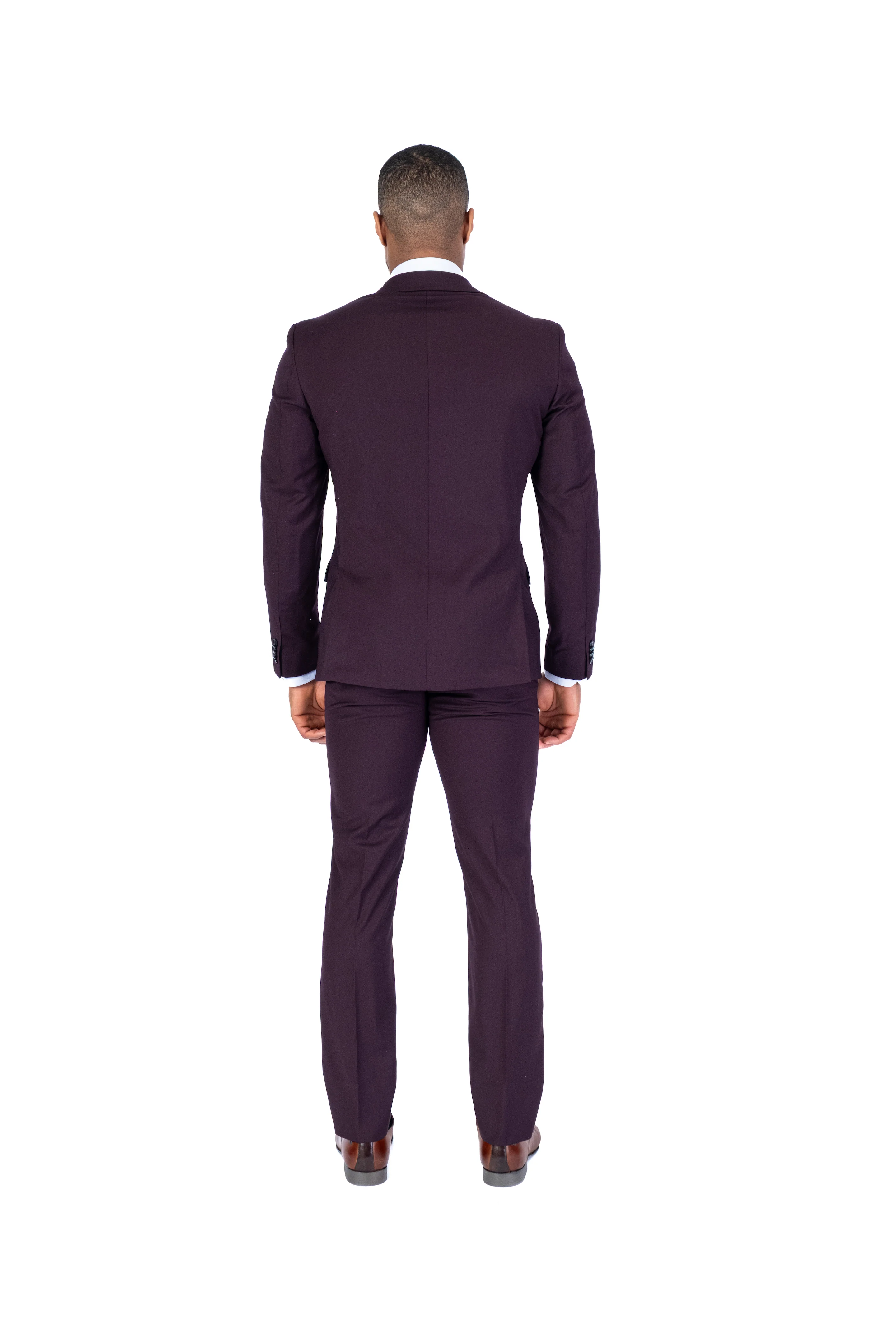 X-Fit Solid Stretch Suit - Burgundy - Image 4