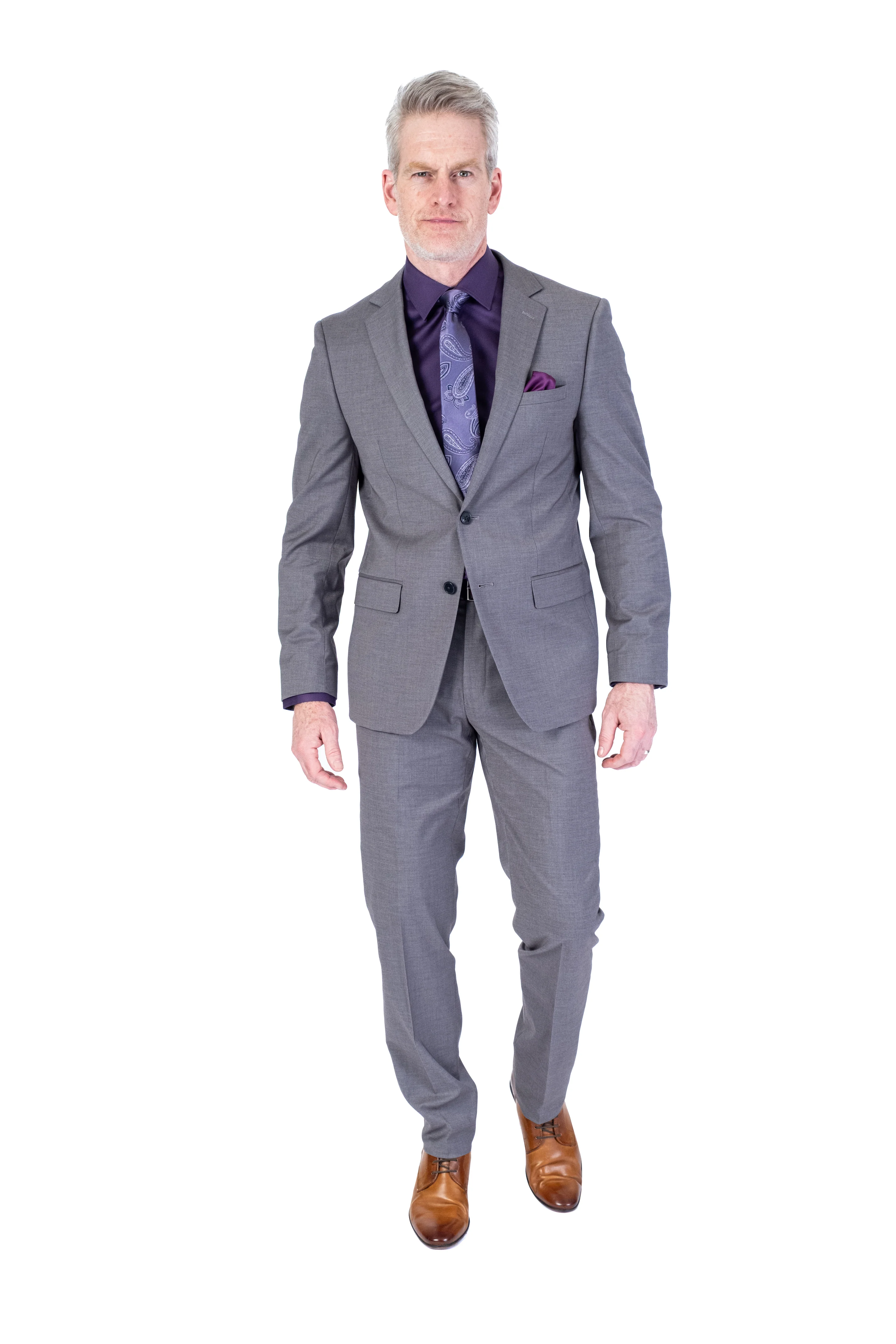 X-Fit Solid Stretch Suit - Grey - Image 2