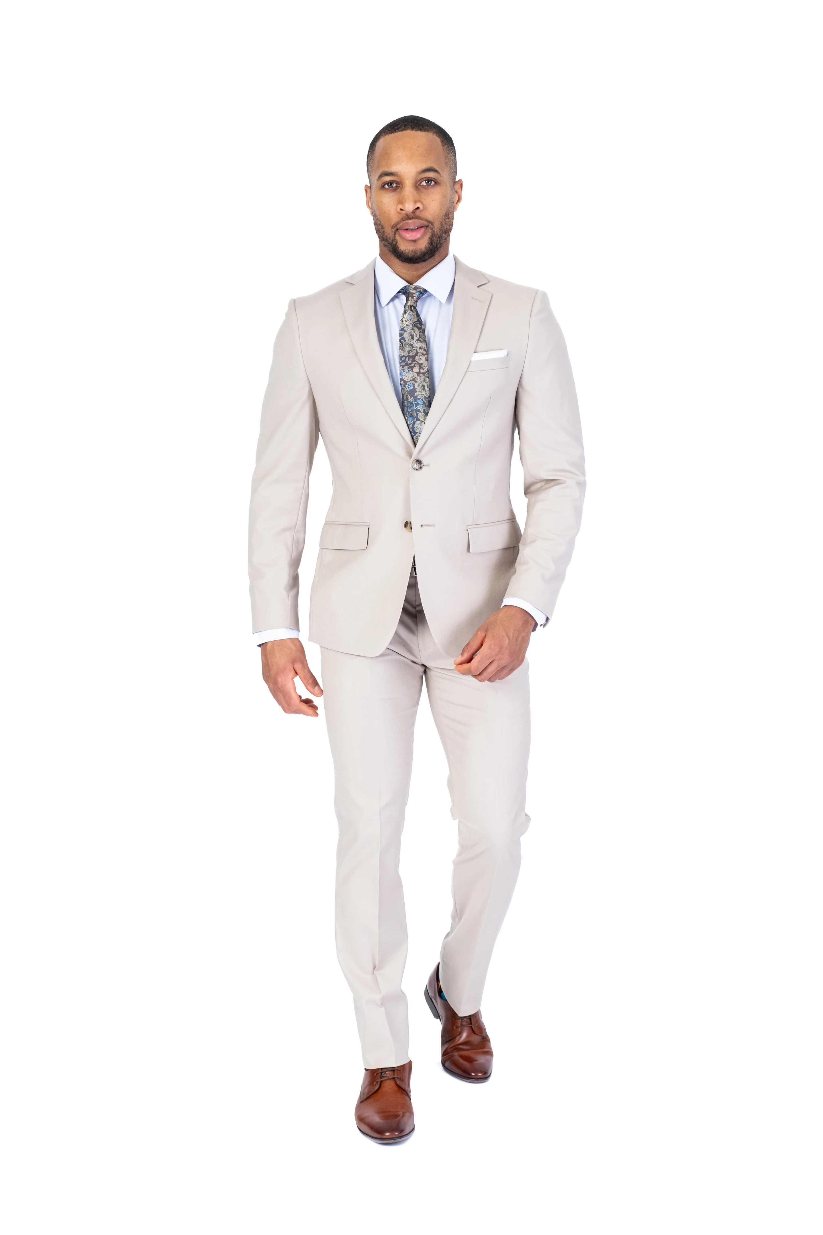 X-Fit Solid Stretch Suit - Tan - Image 2