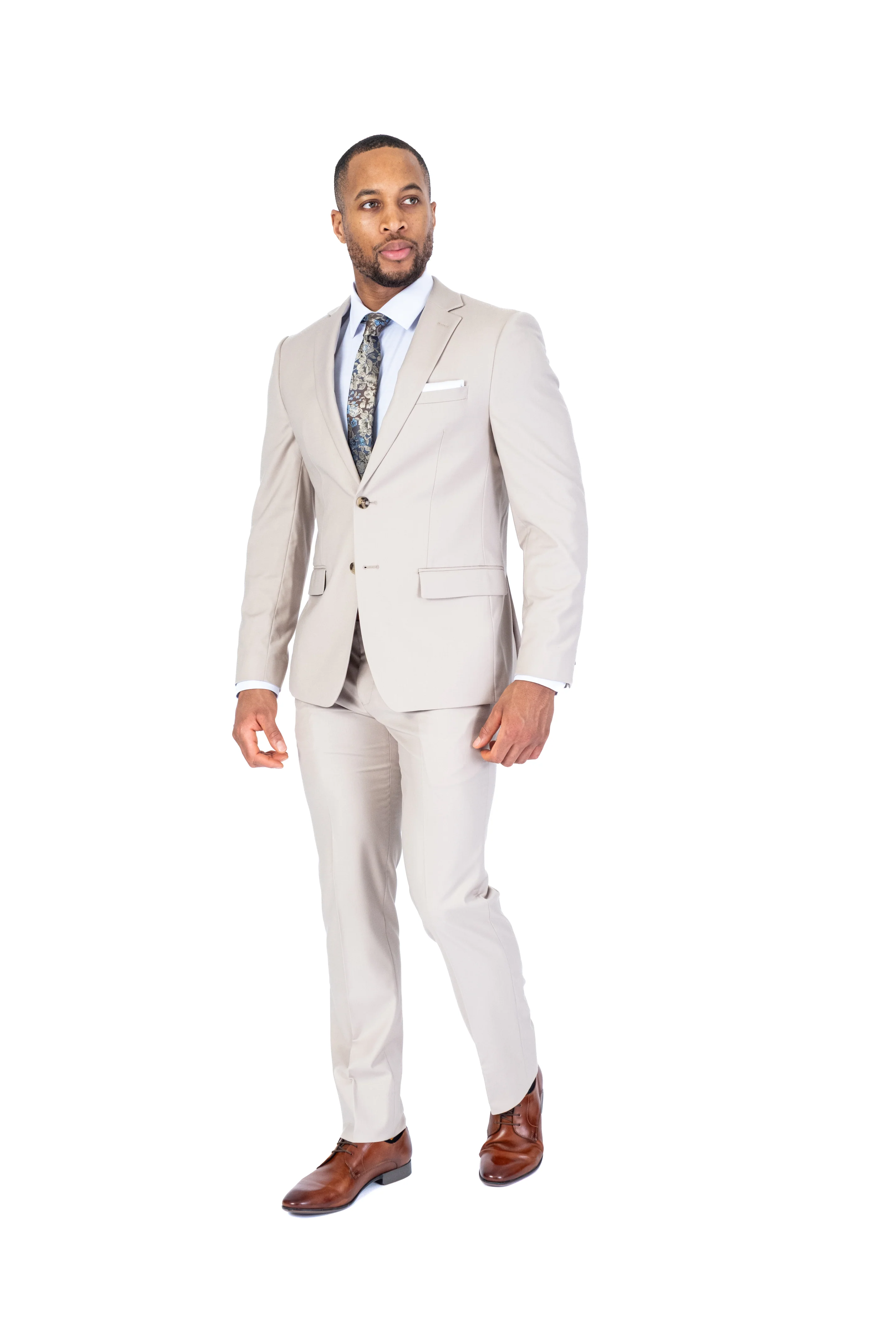 X-Fit Solid Stretch Suit - Tan - Image 3