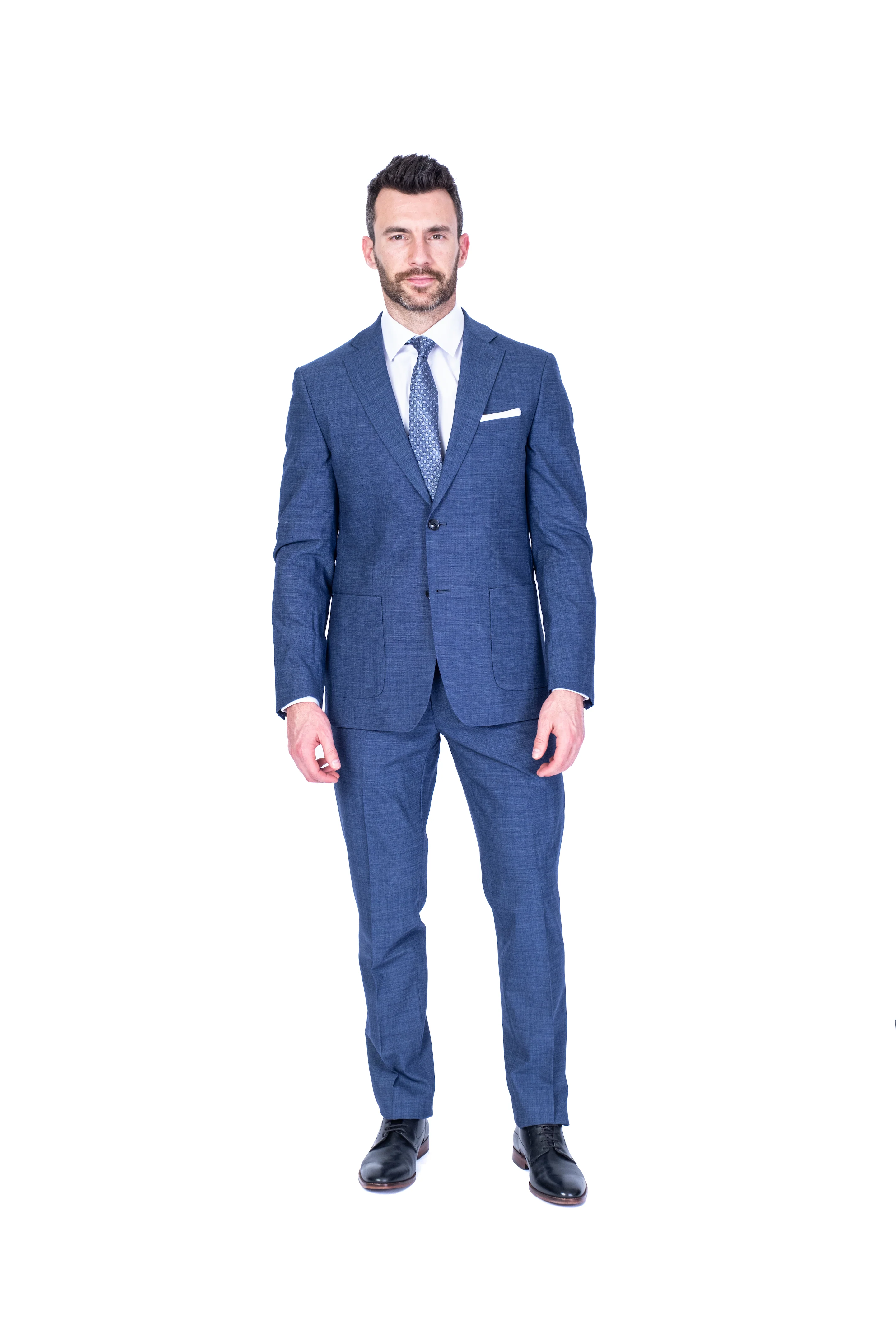 X-Fit Textured Patch Pocket Suit - Blue - Image 3