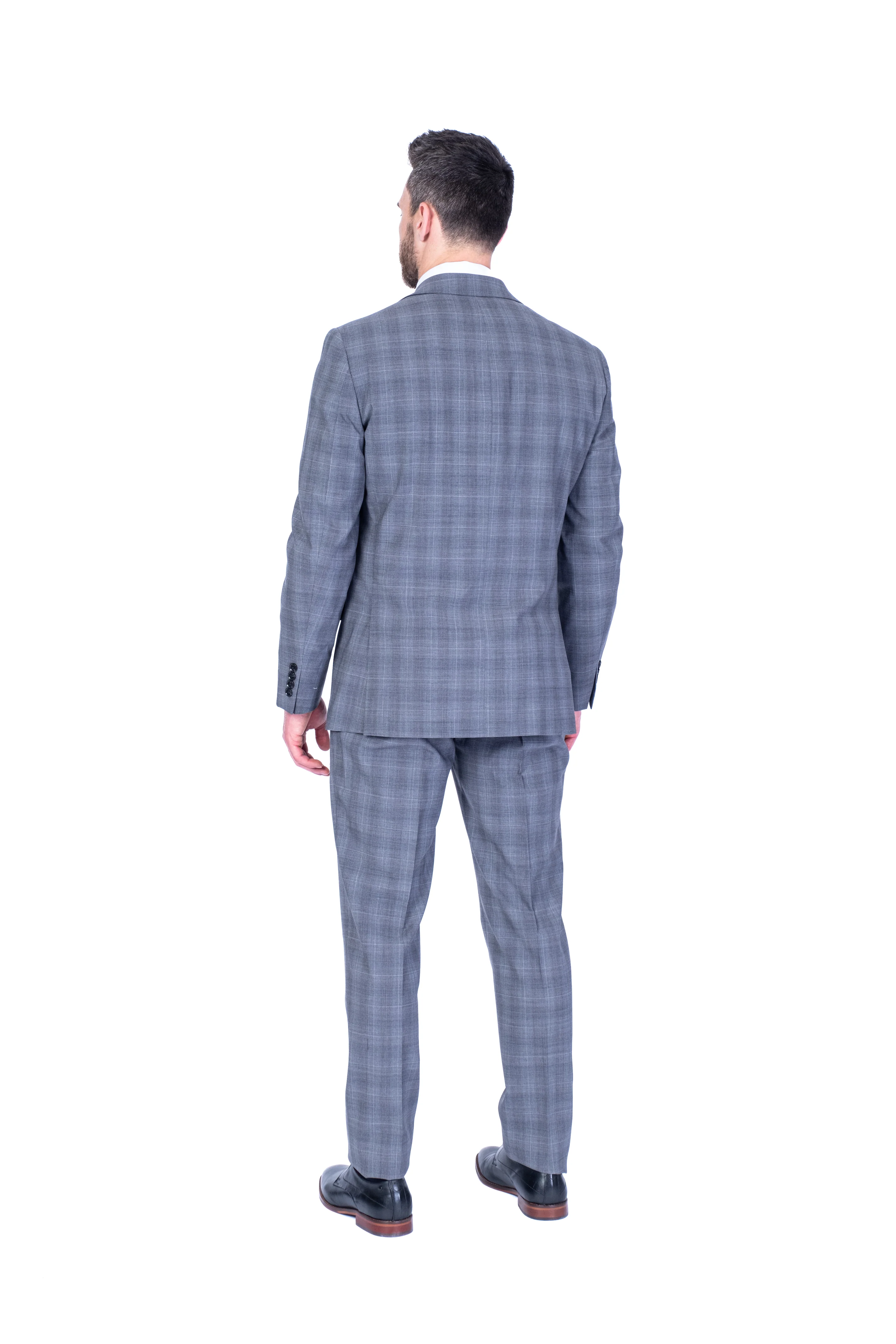 X-Slim Check Suit - Grey - Image 4