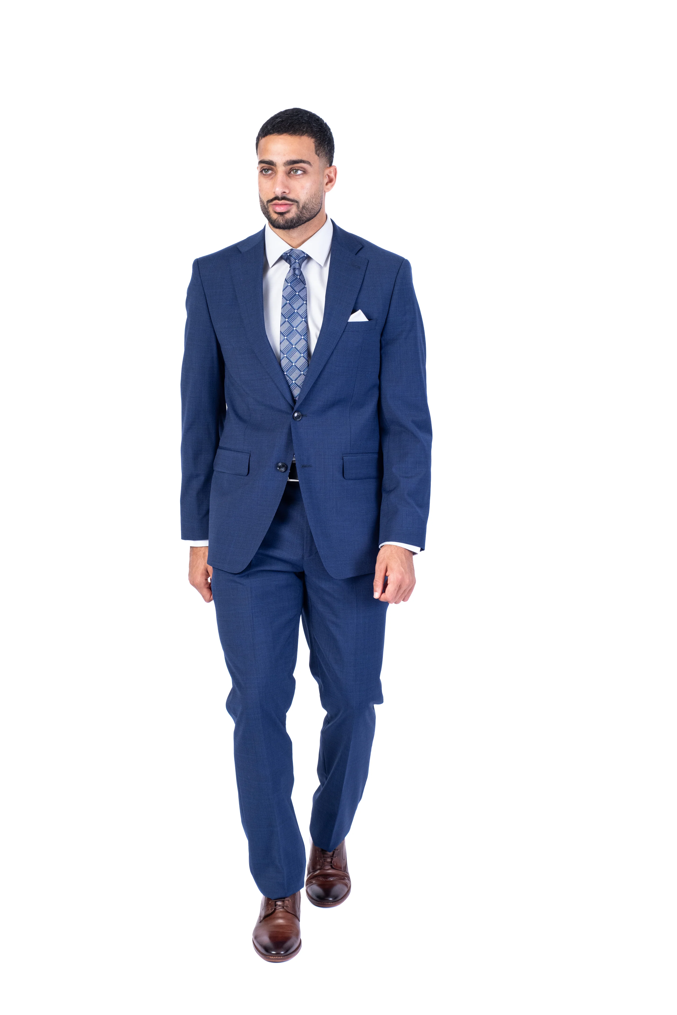 X-Slim Mini Grid Suit - Dark Blue - Image 3