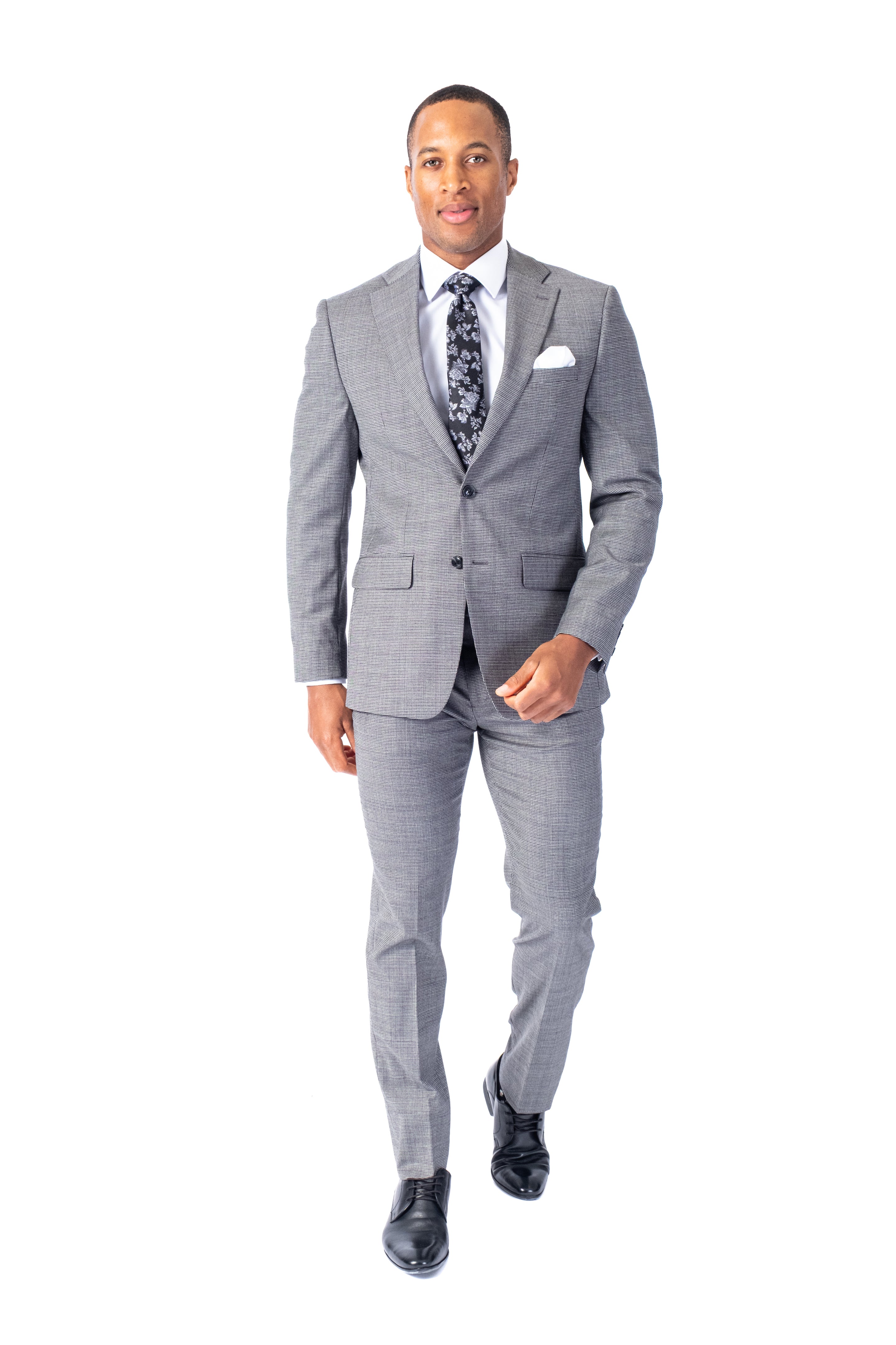 X-Slim Mini Houndstooth Suit - Black - Image 2