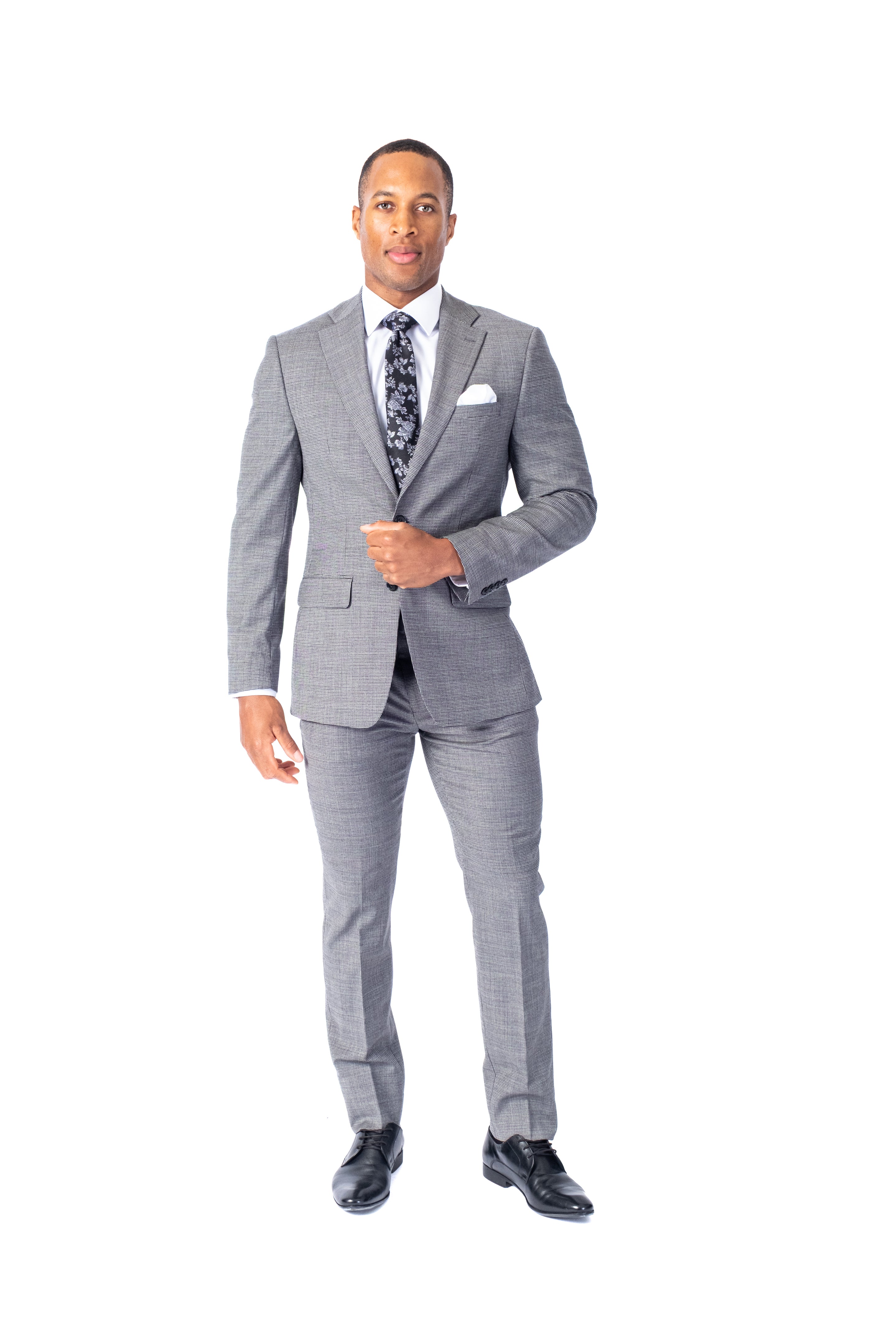 X-Slim Mini Houndstooth Suit - Black - Image 3