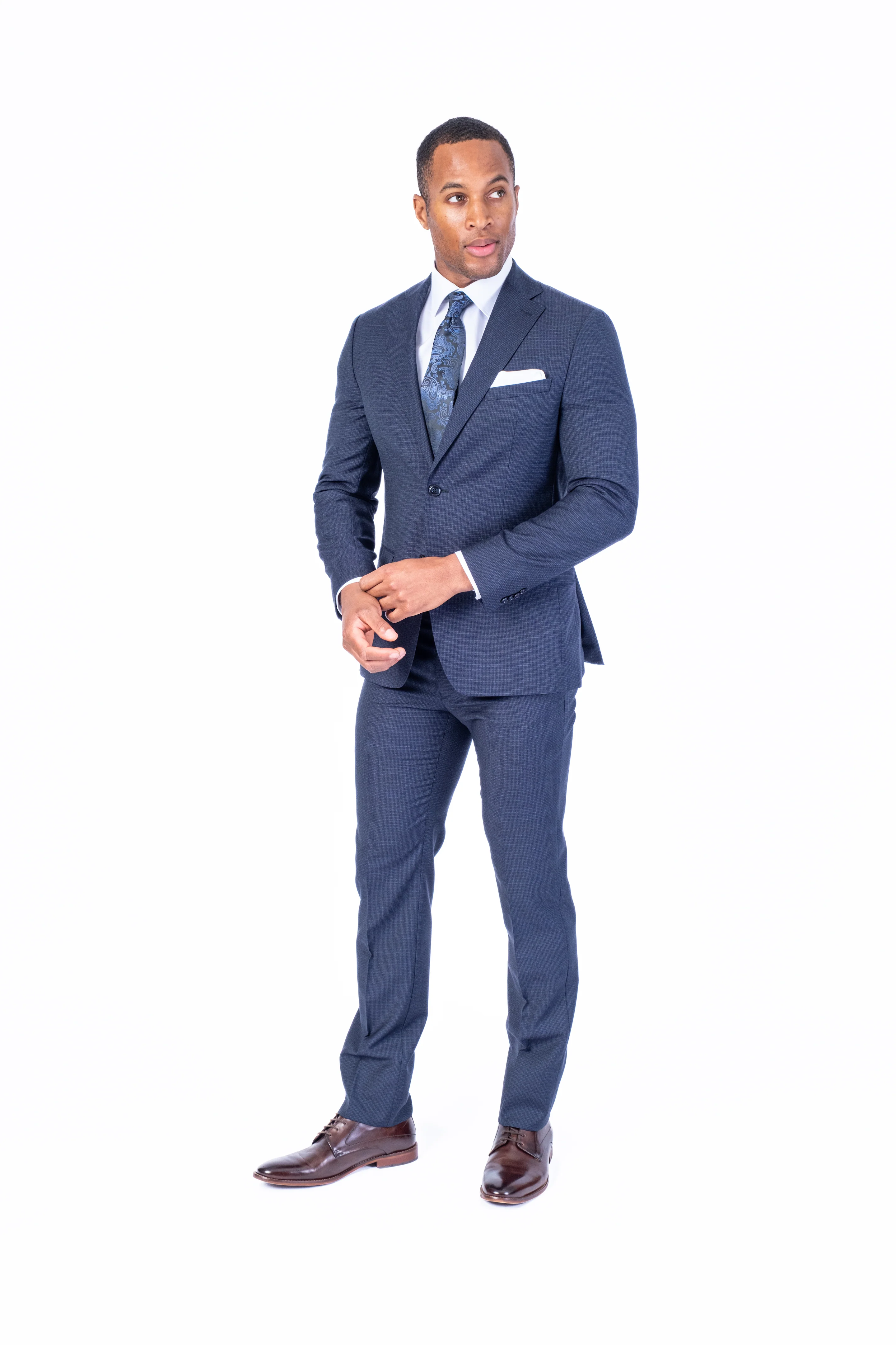 X-Slim MK Window Mini Grid Suit - Navy - Image 3