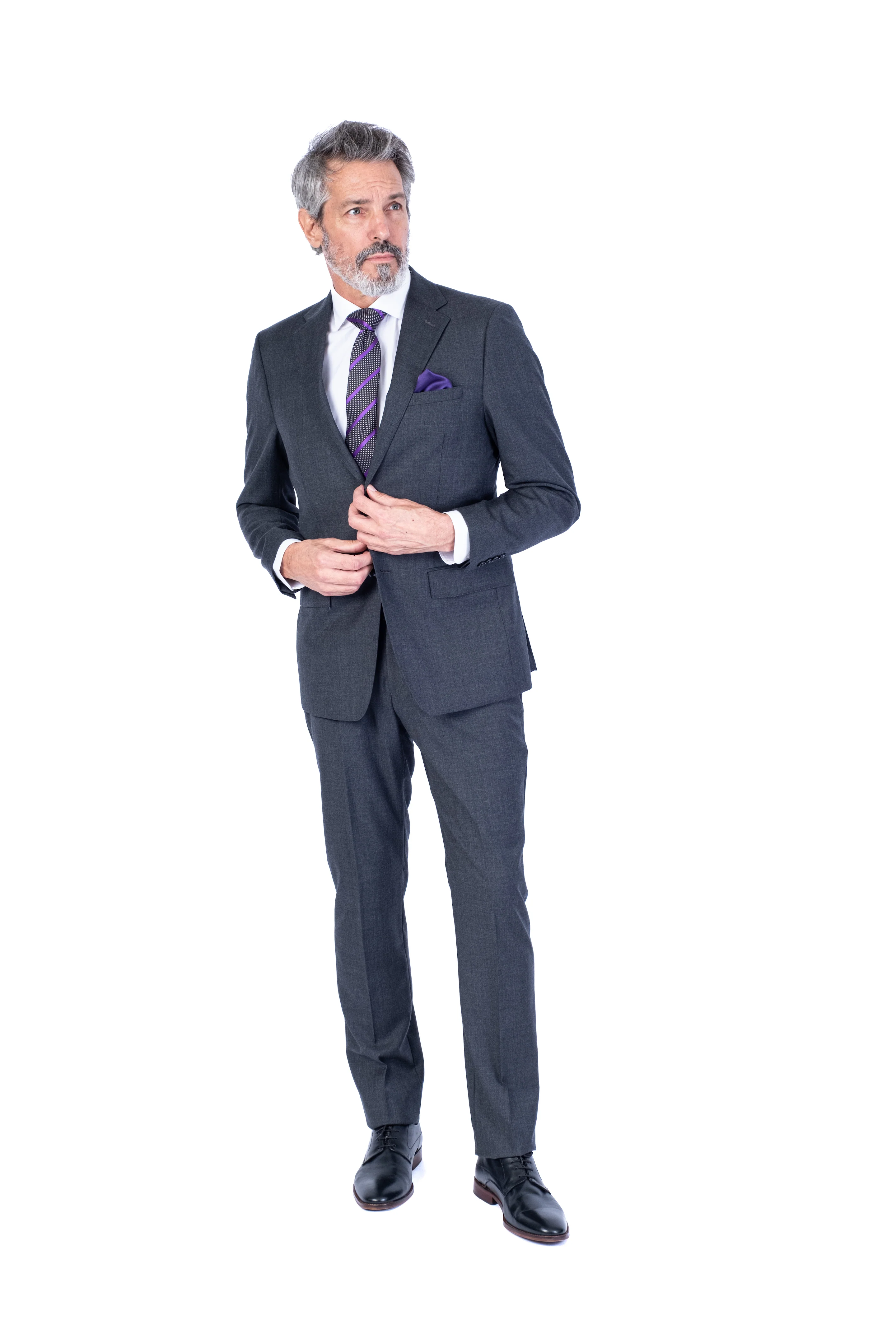 X-Slim Solid Suit - Grey - Image 3