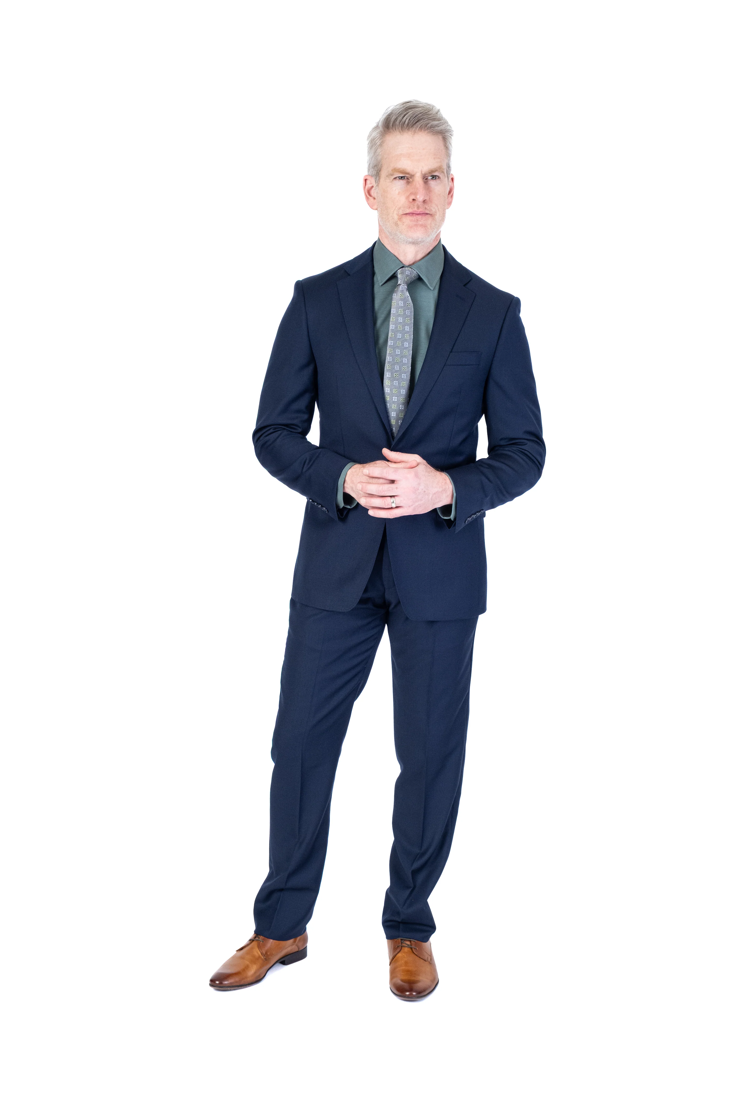 X-Slim Solid Suit - Navy - Image 3